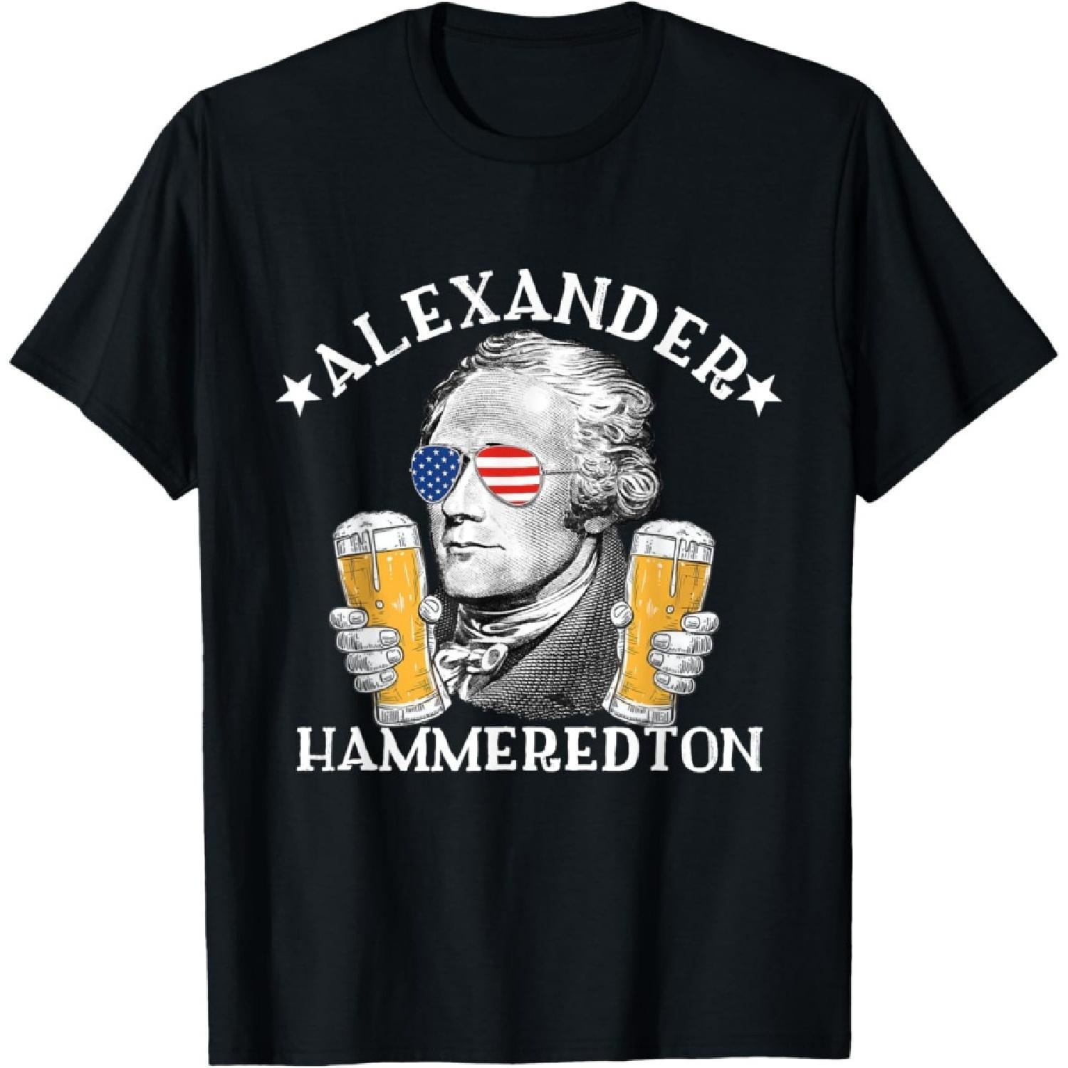 

Alexander Hammeredton Alexander Hamilton Beer Drinking Party T-Shirt(1) XXXXXL чорний