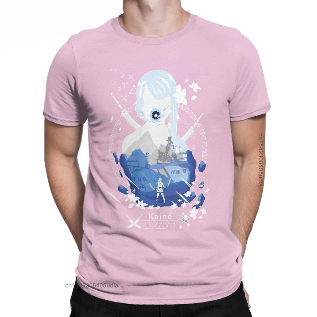 Kaine T-Shirt Men Nier Replicant Automata Game Funny Cotton Tees Vintage Oversized T Shirt Camisa Streetwear