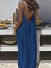 Vestido Tejido Holgado sin Espalda con Tirantes Finos para Mujer Tallas Grandes