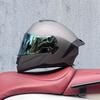 Motorcycle helmets Men's and women's face-off helmets Double mirror locomotive Bluetooth semi-full cover four seasons