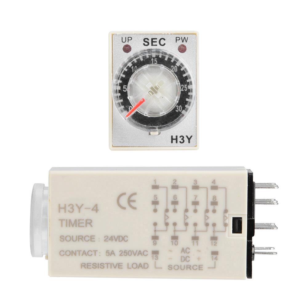 H3Y 4 Time Relay Pointer Control Delay Timer Control Switch 14 Pin 24VDC (30S)