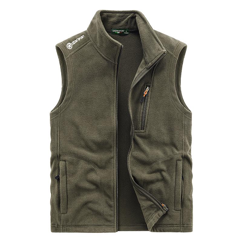 2024 Men's Autumn Fleece Vest Outdoor Sports Hoodie Jacket