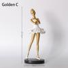 Ballet Girl Ornament Resin Handicraft Affordable Luxury Golden Silvery Desktop Living Room Ornament Modern Creativity For Gift