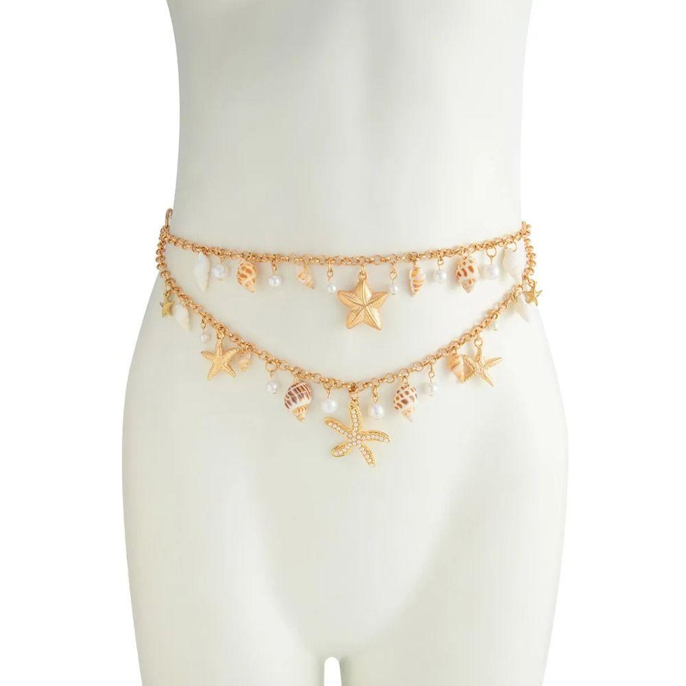 Bohemian Beach Waist Chain Shell Body Chain Jewelry  Beach Accessories