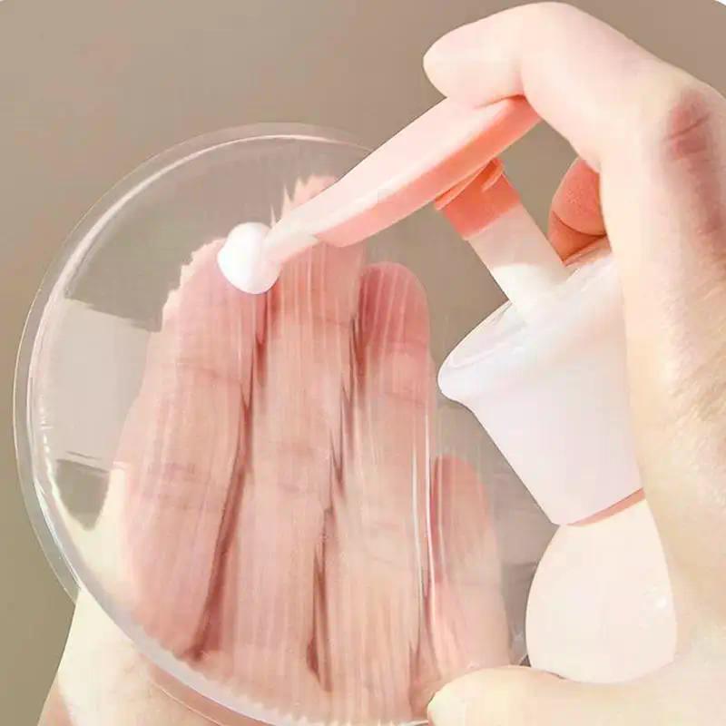 Soft Silicone Gel Powder Puff Sponge Transparent No 'Powder Eating' for Face Foundation Body Lotion Applicator Tool