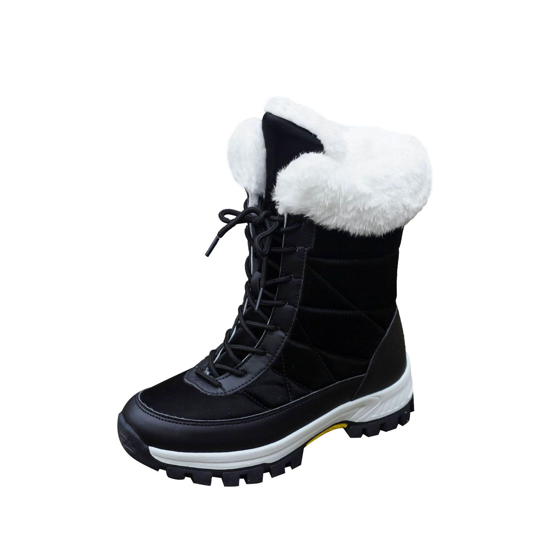 

New Velvet-Lined Waterproof Snow Boots: Stylish Women s Large Size Cotton Footwear 40 чорний
