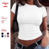 2026 Amazon TK Xiyin Europe and the United States Popular Solid Color Round Neck Basic Short Sleeve Short T-shirt Cross-border Foreign Trade Women's 