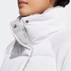 Adidas W Goose Down Solid Color Logo Zipper Stand Collar 800 Fill Mid-Length Goose Down Jacket Women Jacket White HN2118