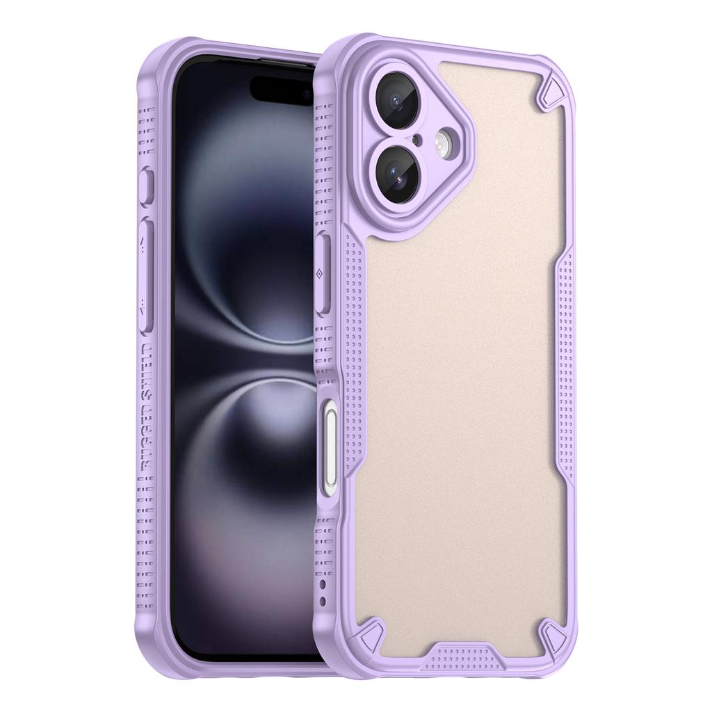 Armor Series For iPhone 16 Case PC+TPU Semi-Transparent Frosted Finish Protective Phone Cover