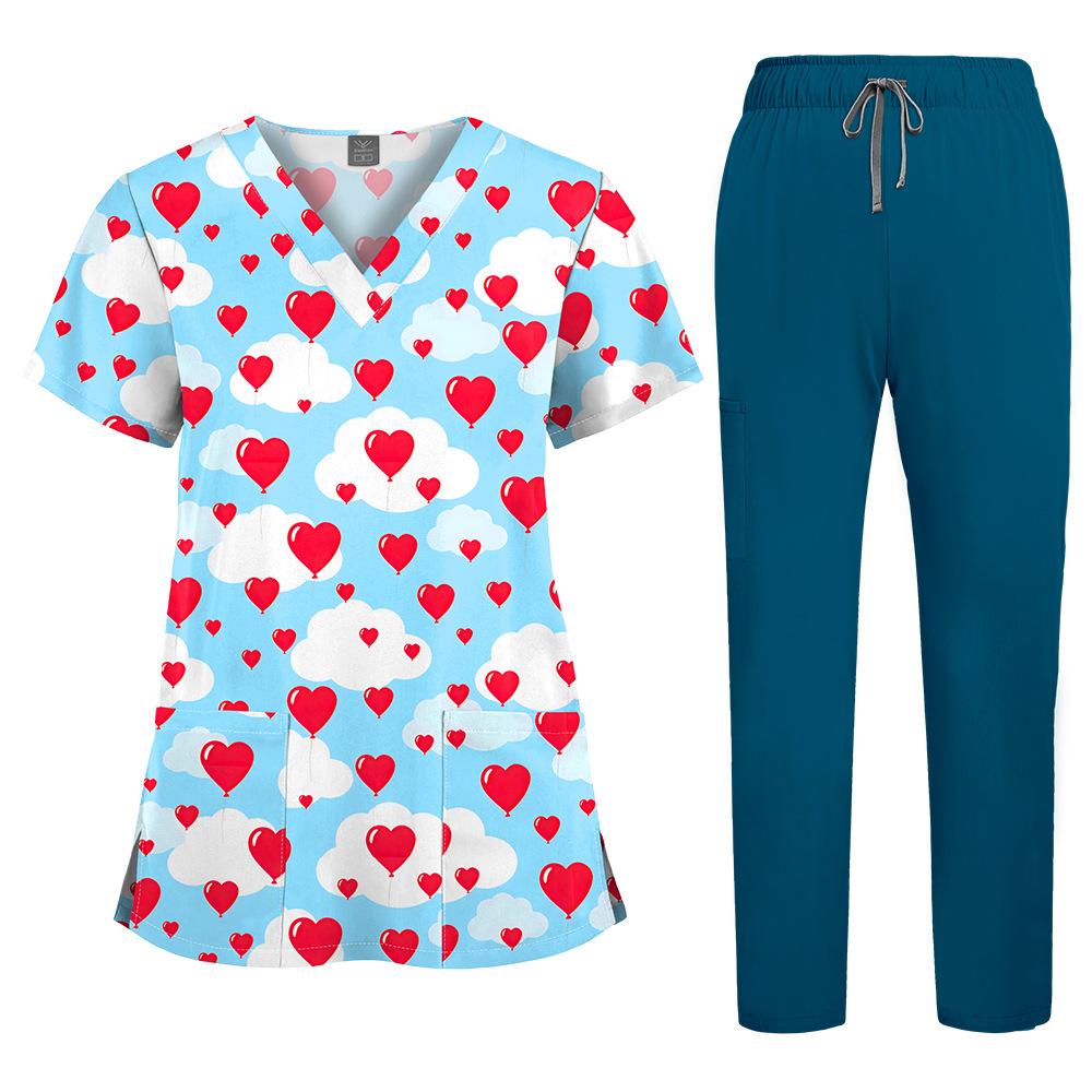 Ιατρικά Ρούχα Νοσοκομείου Κοντομάνικο Ομοιόμορφο Ομορφιάς Φόρμα Τρεξίματος Γιατρού Ρούχο Εργασίας Ιατρικό Χειρουργικό Πολύχρωμο Ομοιόμορφο Unisex
