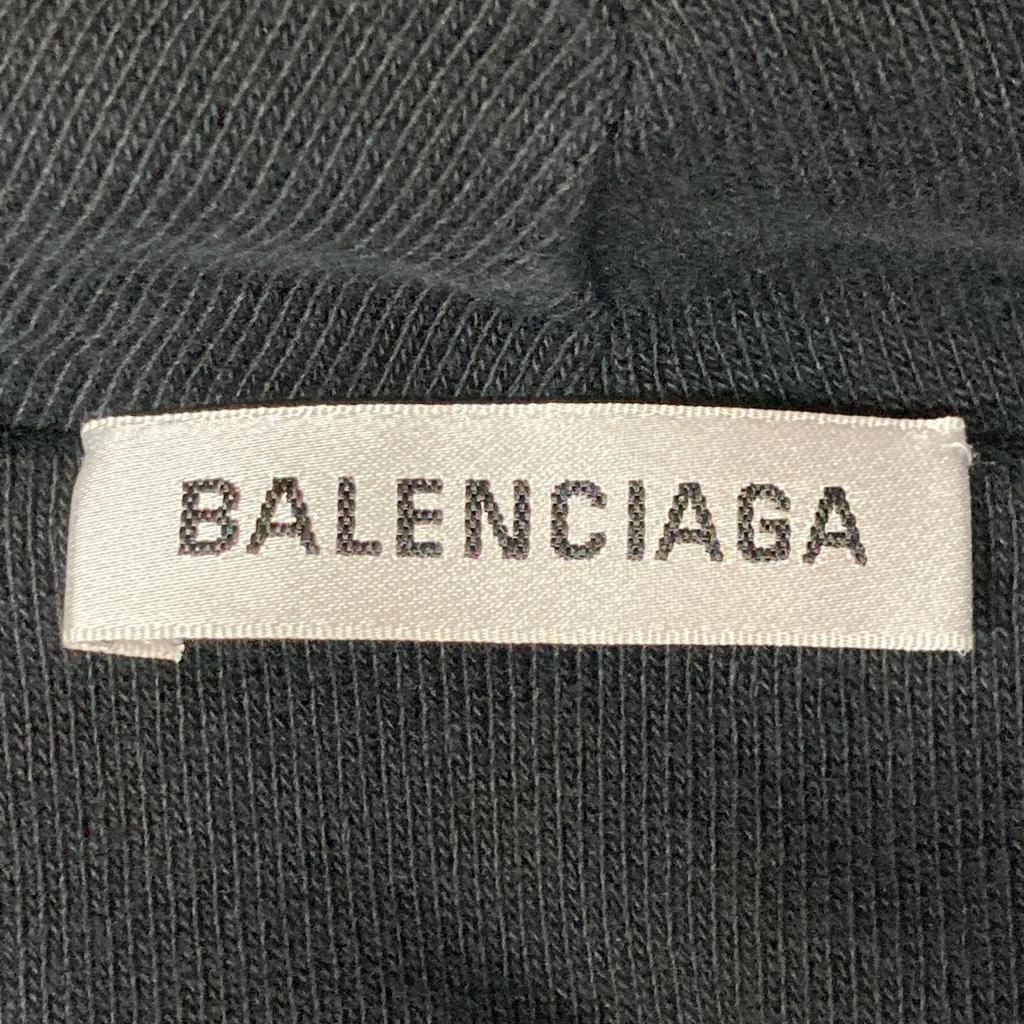 Balenciaga 556086 18 Black Oversized Back Embroidered Hoodie Tops XS blackUsed