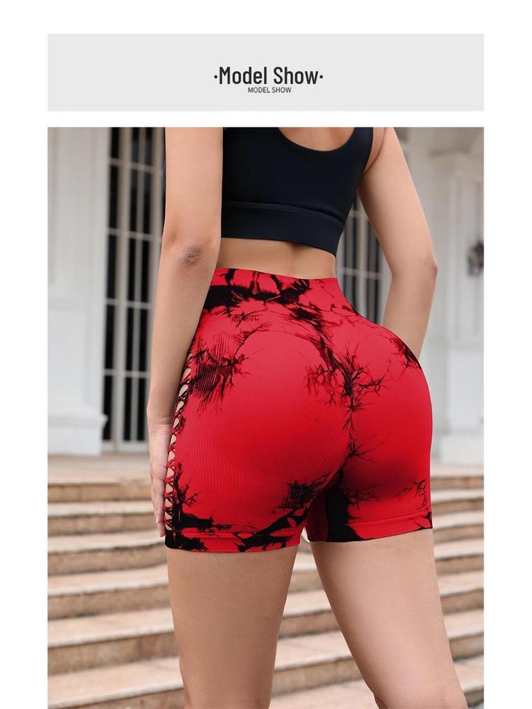 Leggings de Yoga Découpés Tie-Dye Taille Haute - Mesh Peach Butt Fitness Activewear