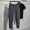 Trousers Men's Casual Slim Fit Nine Points Summer Style Drape Trend Light and Mature Style Professional Dress Suit Pants Regular Pants