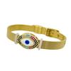 Stainless Steel Watch Band with Devil's Eye Zircon Bracelet - Stylish European and American Fashion Jewelry