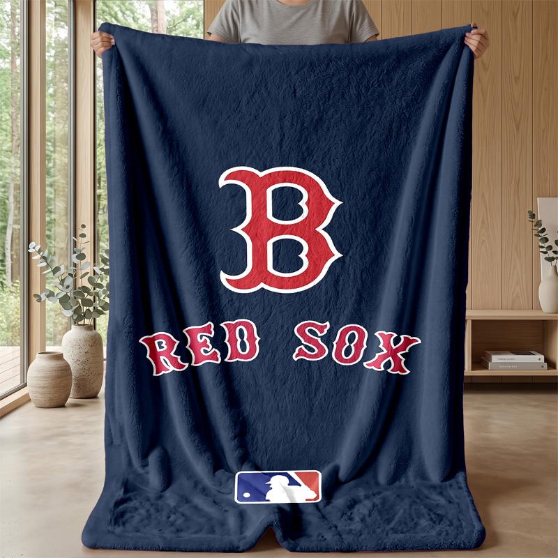 Boston Red Sox Flannel Fleece Blanket Cozy Warm Throw Blanket For Couch Bed Travel All Season Use