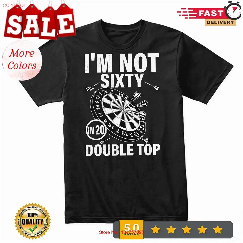 Im Not Sixty 20 Double Top T Shirt Funny Birthday For Darts Fans Vintage Breathable Casual Versatile Slightly Homme