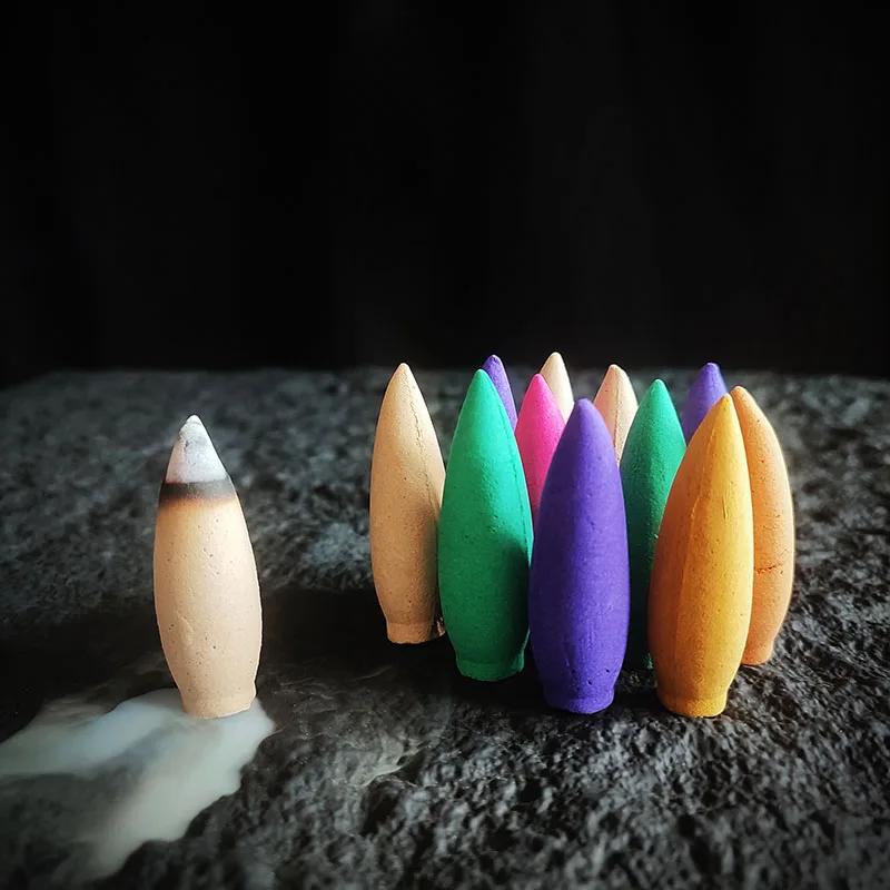 10pcs 30 Minutes Plus Natural Backflow Tower Incense Cones Lavender Jasmine Cone Incense Living Room Purified Air Home Fragrance