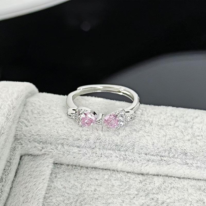 Geometric Light Luxury, High-End Sense, Thin Ring, Personalized Opening Ring, Simple Micro-Inlaid Flash Zircon, Super Fairy Ring, Female.