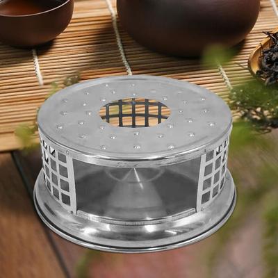 Stainless Steel Tea Warmer Stove Hollow Candle Heater Teapot for Office