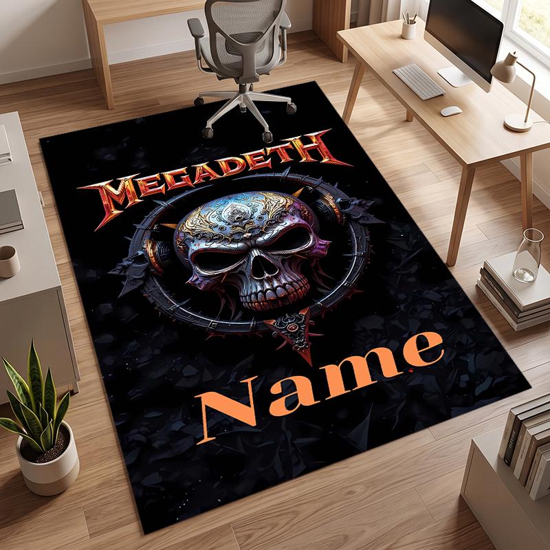 Megadeth (1) Tappeto da Ufficio Personalizzato con Nome Decorazione Elegante per Soggiorno Camera da Letto Cucina