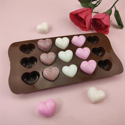 15 Heart-shaped Chocolate Molds Candy Silicone Molds Baking Cake Making Ice Cube Molds Bowl Cake Molds Kitchen Daily Accessories