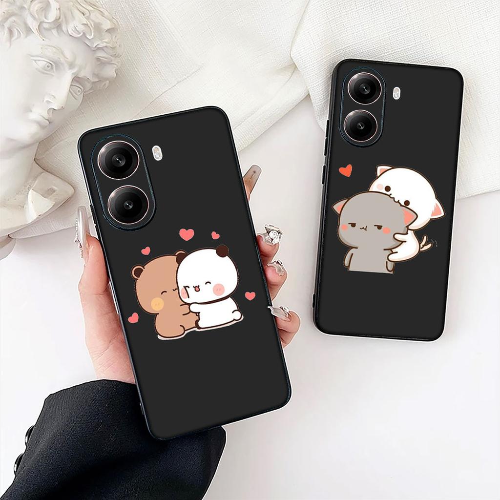 B-Bubus D-Dudus Cute Panda Bear Phone Case for Samsung Galaxy S22 S21 S20 FE Ultra Plus A35 A36 A37 A33 A34 A04 A71 Soft Cover