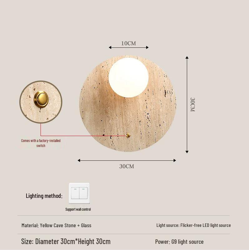 Lampe Murale Crème Wabi-Sabi Mi-Siècle pour Chambre à Coucher ou Salon