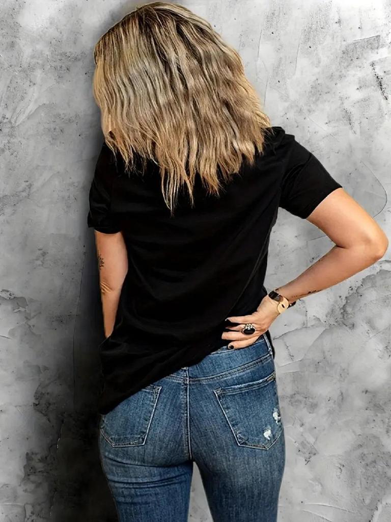 Women's Cherry Print Short-Sleeve Top with Free Shipping