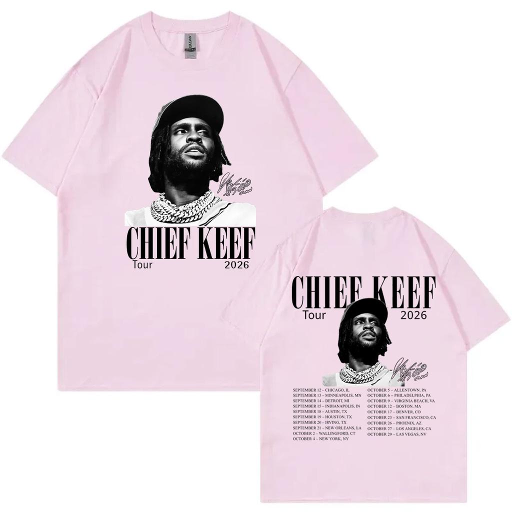 Rapper Chief Keef Tour 2026 Print T-shirtUnisex Vintage Fashion Short Sleeve T Shirts Summer Casual Loose Cotton T-shirts
