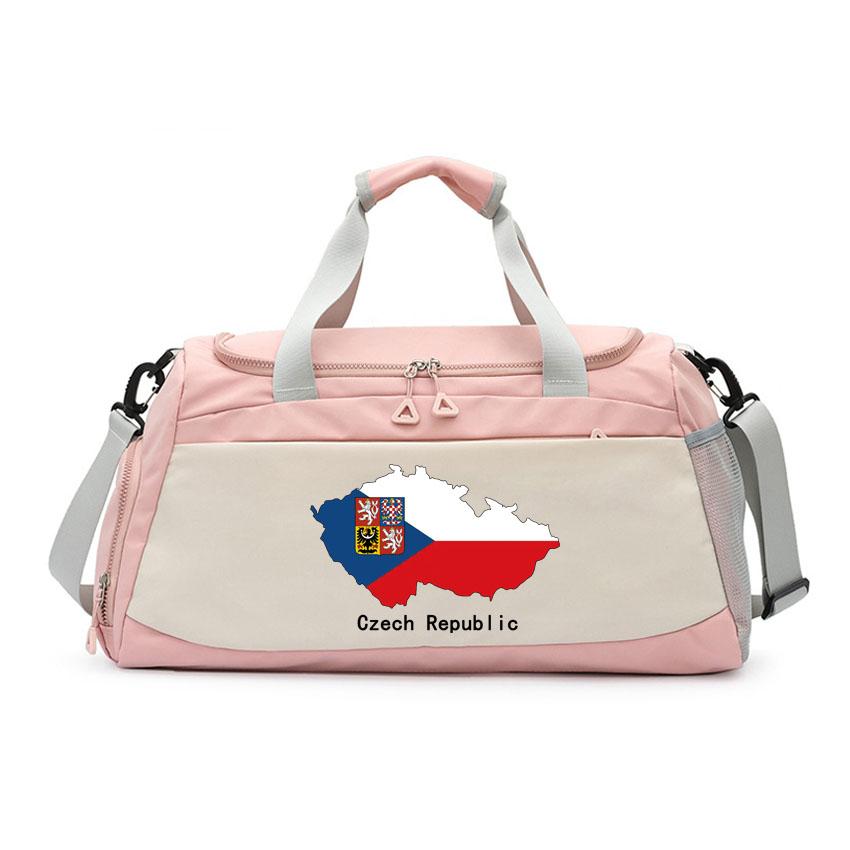 Sport Gym Handbag Crossbody Bags Czech Republic Flag Printed with Shoes Pocket Training Daypack Fitness Yoga Tote Packs