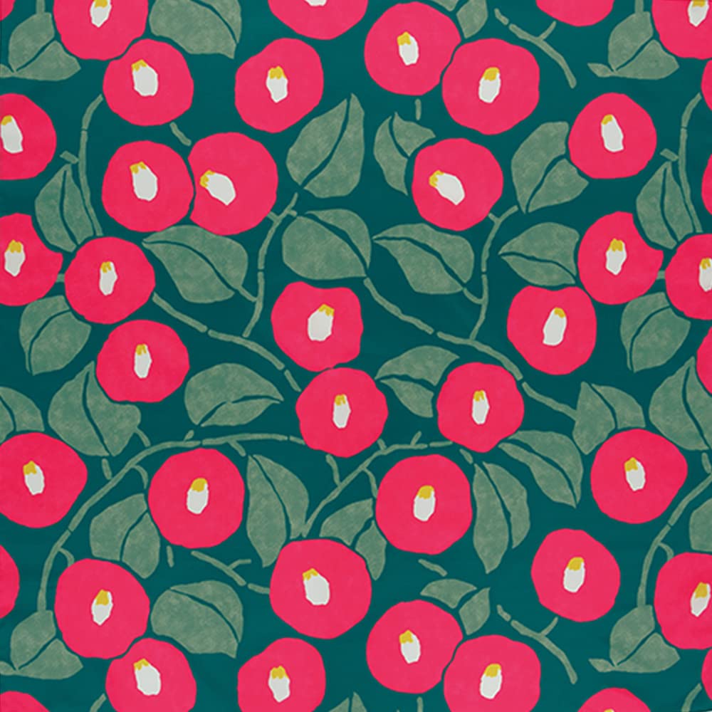 

Musubi Furoshiki 100cm, Yumeji Takehisa Aqua Drop, Recycled, Camellia, Moss Green, 100cm, Polyester, Water-Repellent