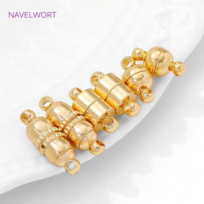 18K Gold Plated Heart Magnet Clasps Charms Brass Metal Magnetic Connector For Bracelet Necklace Making DIY Accessories Wholesale