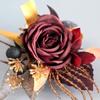 Elegantes staubiges Seidenrosen Ansteckblumen für Herren Set von 5 für Bräutigame und Trauzeugen Hochzeits-Abschlussball-Party-Zubehör