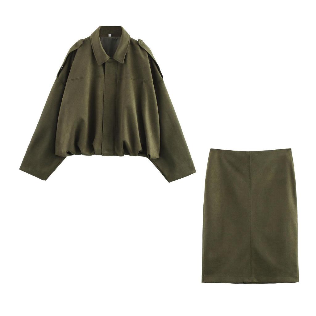 Europäische & Amerikanische Damenmode Sommer Bomberjacke Dreiteiliges Set mit Schulterschnalle und Taillenbetontem Design