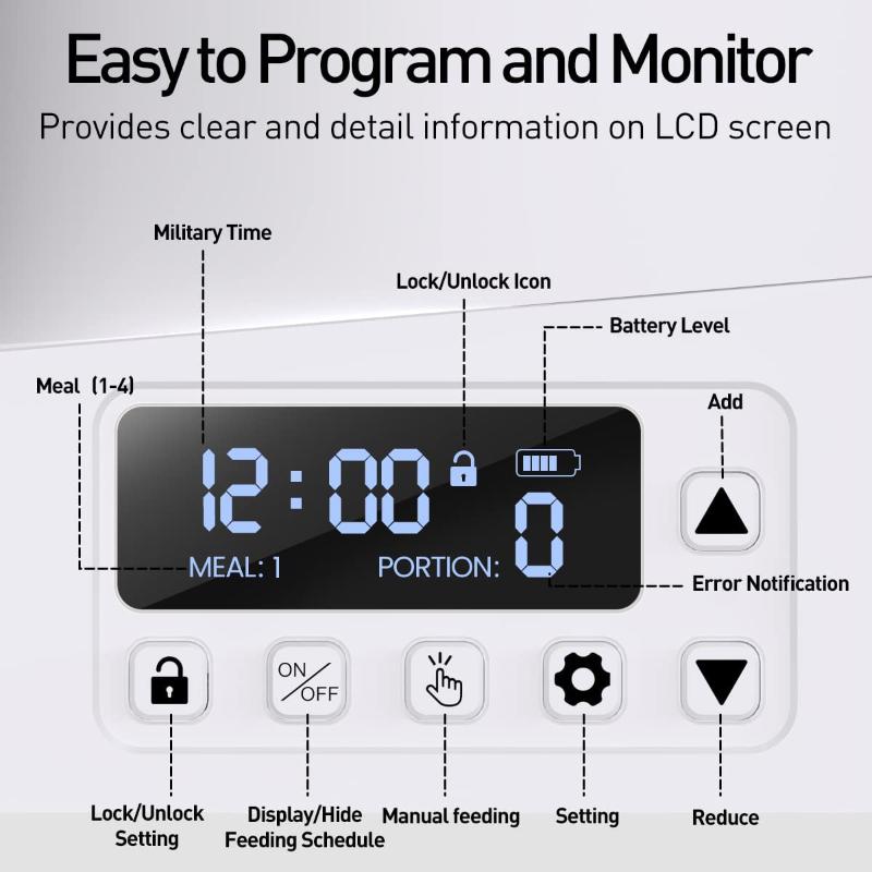 Futterspender für Haustiere, Einzelbecken, Doppelbecken, intelligente, automatische, zeitgesteuerte und quantitative Fütterung von Katzen und Hunden