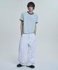 MOO Horse Hotfix Ringer Short Sleeve T-Shirt - Sky
