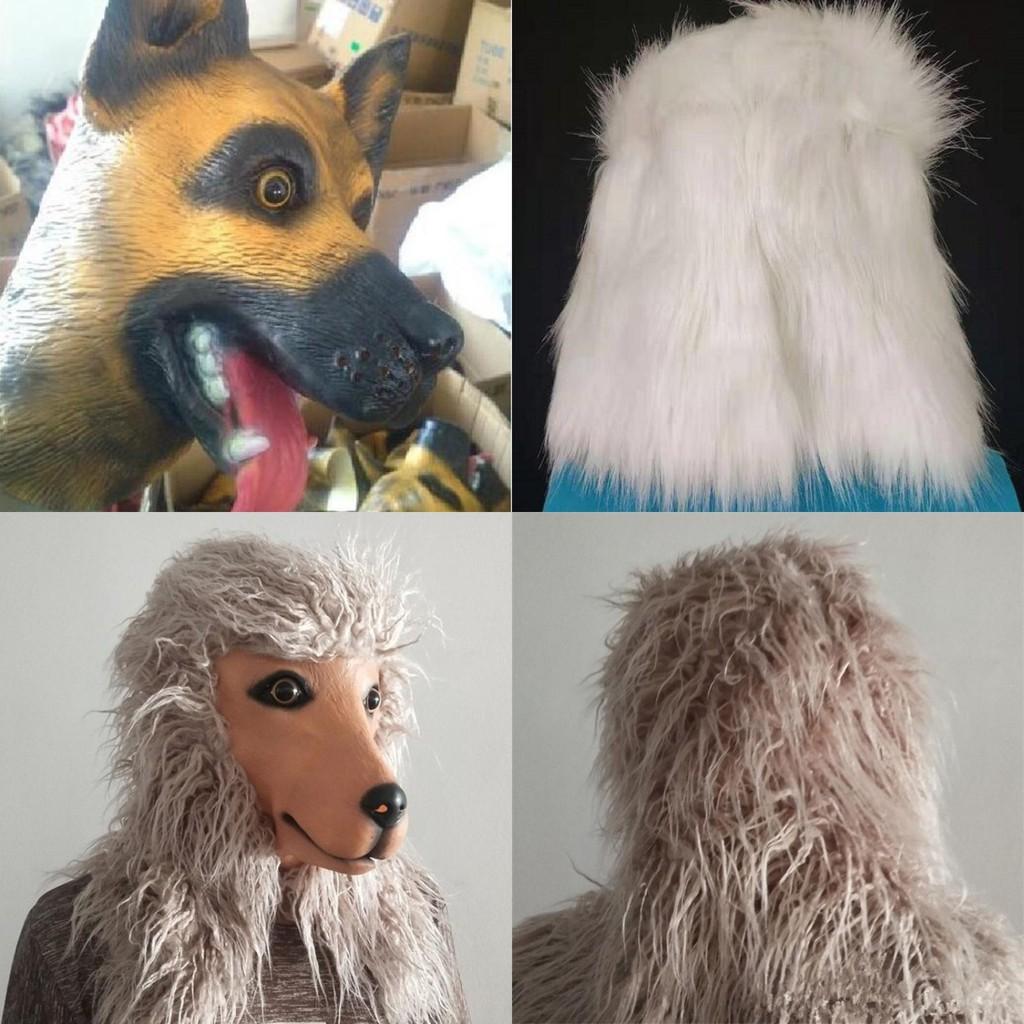 Poodle Funny Wolf Dog Husky Animal Latex Headgear For Christmas And Halloween