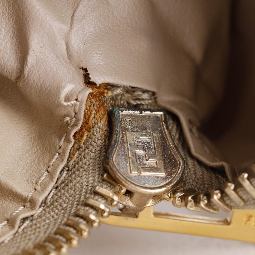 Fendi Zucca Handbag Beige Canvas Women Used