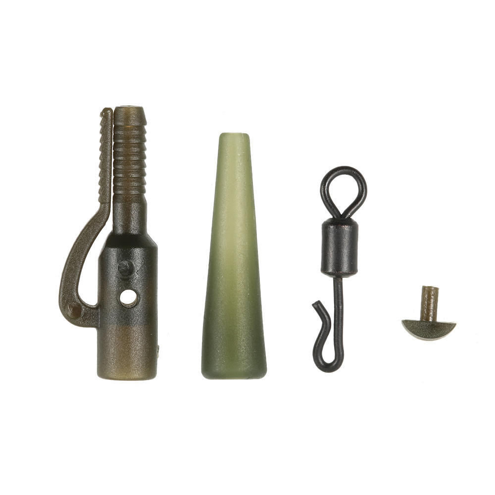 120pcs 30Set Fishing Set Safety Clips Tail Rubber Tubes with Pins Swivels Carp Fishing Terminal Tackle Tool