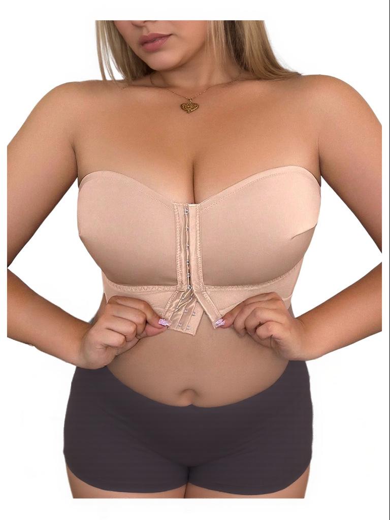 Popular Plus Size Front Closure Strapless Non-Slip Bra for Europe and America