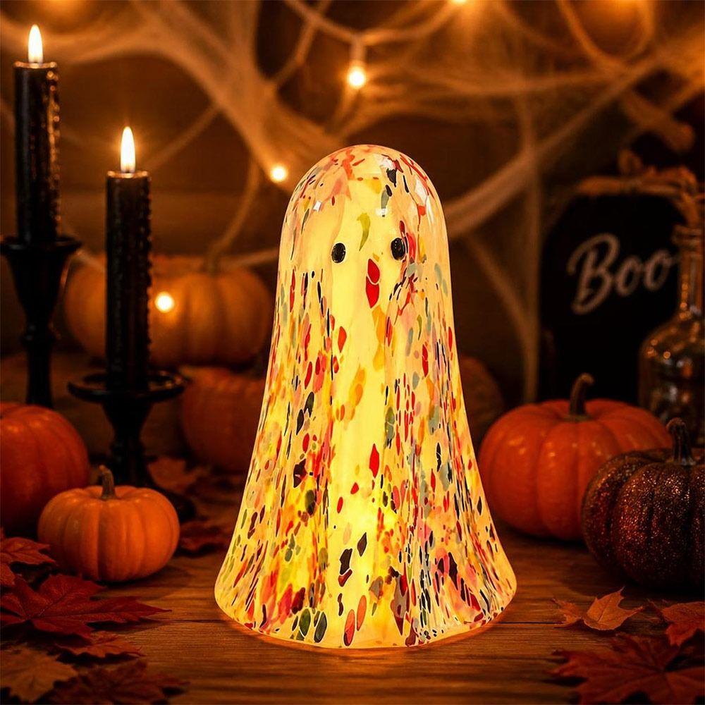 Colorful or White Light Up Ghost Figurine Portable Halloween Ghost Decoration Tabletop Decoration