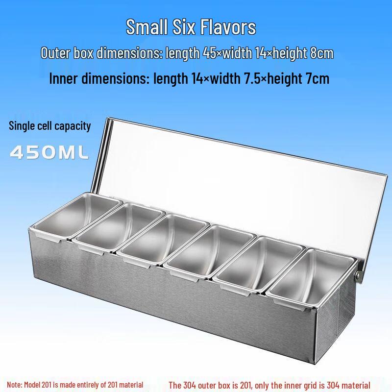 Stainless Steel Flip Lid Condiment Box