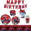 Super-herói Homem-Aranha Vermelho Tema Festa de Aniversário Infantil Suprimentos Pratos de Papel Copos Banners Toalha de Mesa Conjunto