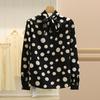 Youxizi Polka Dot Tie-Up Loose Slimming Shirt - 25 Autumn Collection