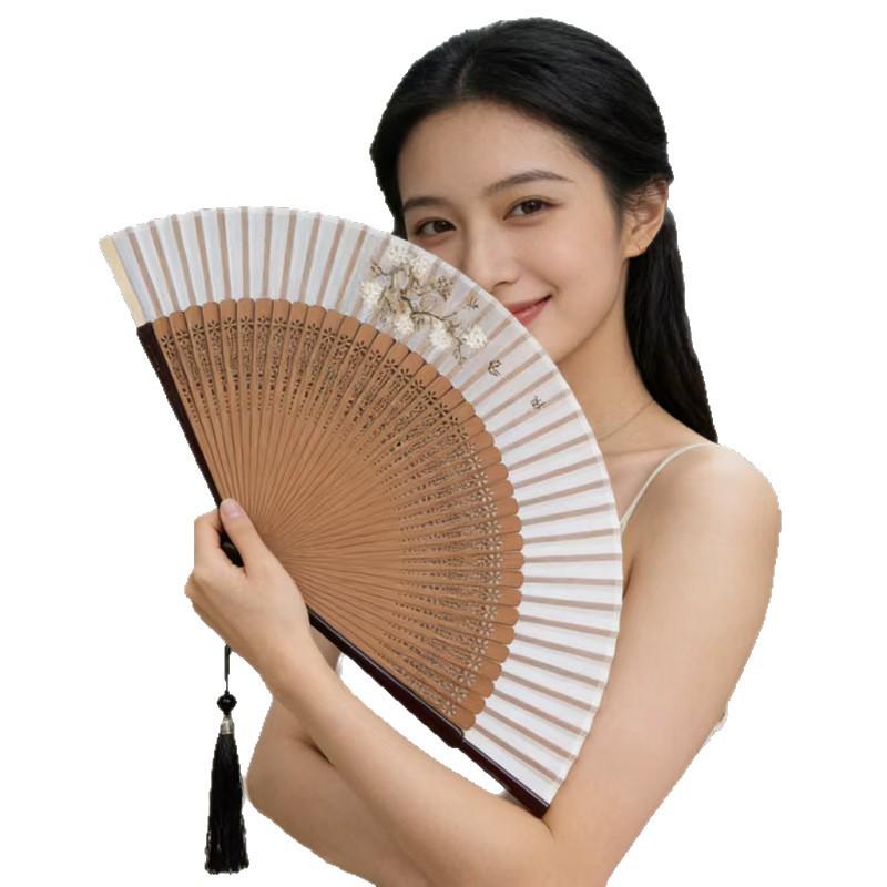 Chinese Hanfu Dance Fan: Retro Folding Qipao Fan for Men & Women