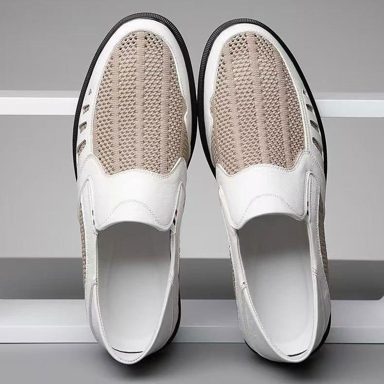 Nuove Scarpe Estive Traspiranti in Rete – Scarpe Slip-On in Pelle Traspiranti con Design Traforato