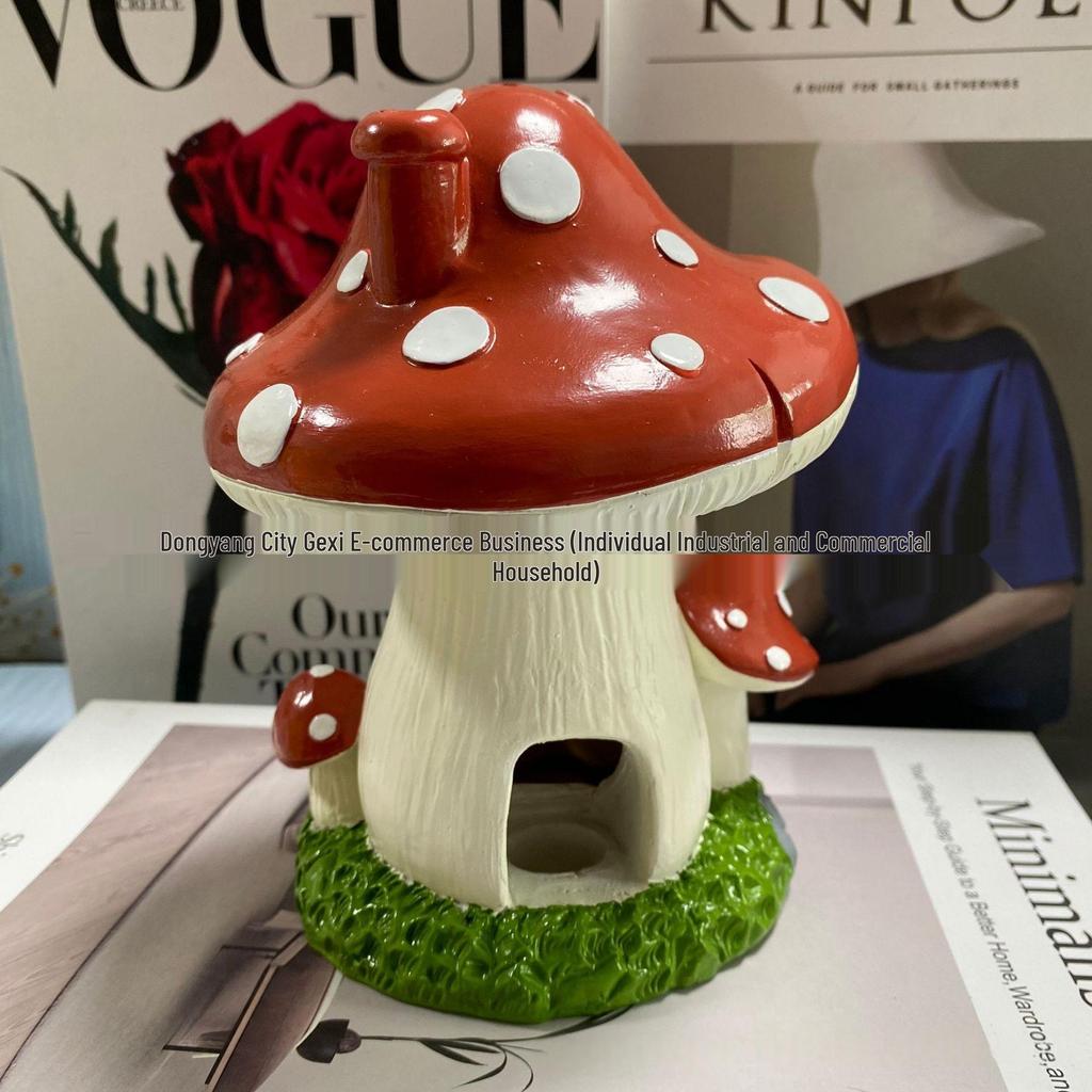 Mushroom House Incense Burner: Fairy Tale Resin Ornament