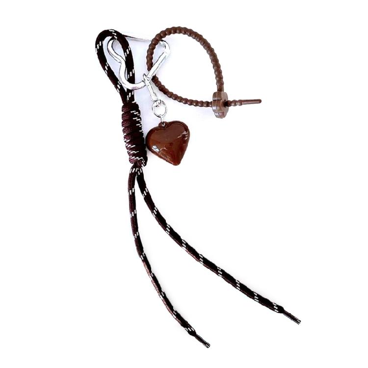 Car Key Chains Lovely Keychain Heart Keyring Bag Charm Handbag Charm Braided Rope Keyholders Bag Pendant Ornaments