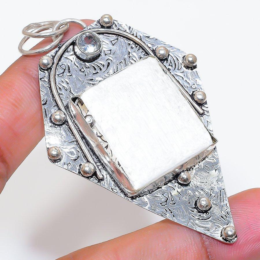 Natural Wild Horse, Topaz 925 Sterling Silver Jewelry Pendant 2.88" ZS-808