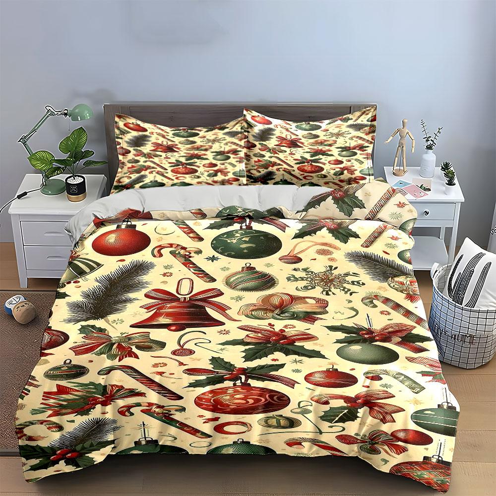 Festive Ornament Harmony Bedding Sets Duvet Cover Sets Duvet Covers Pillowcases(1*Duvet Cover 2*Pillowcases Without Duvet Insert)